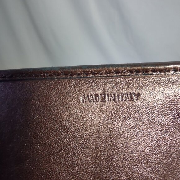 PRADA Nappa Gaufre Women's Metallic Copper Leather Bi-Fold Wallet - Picture 7 of 16